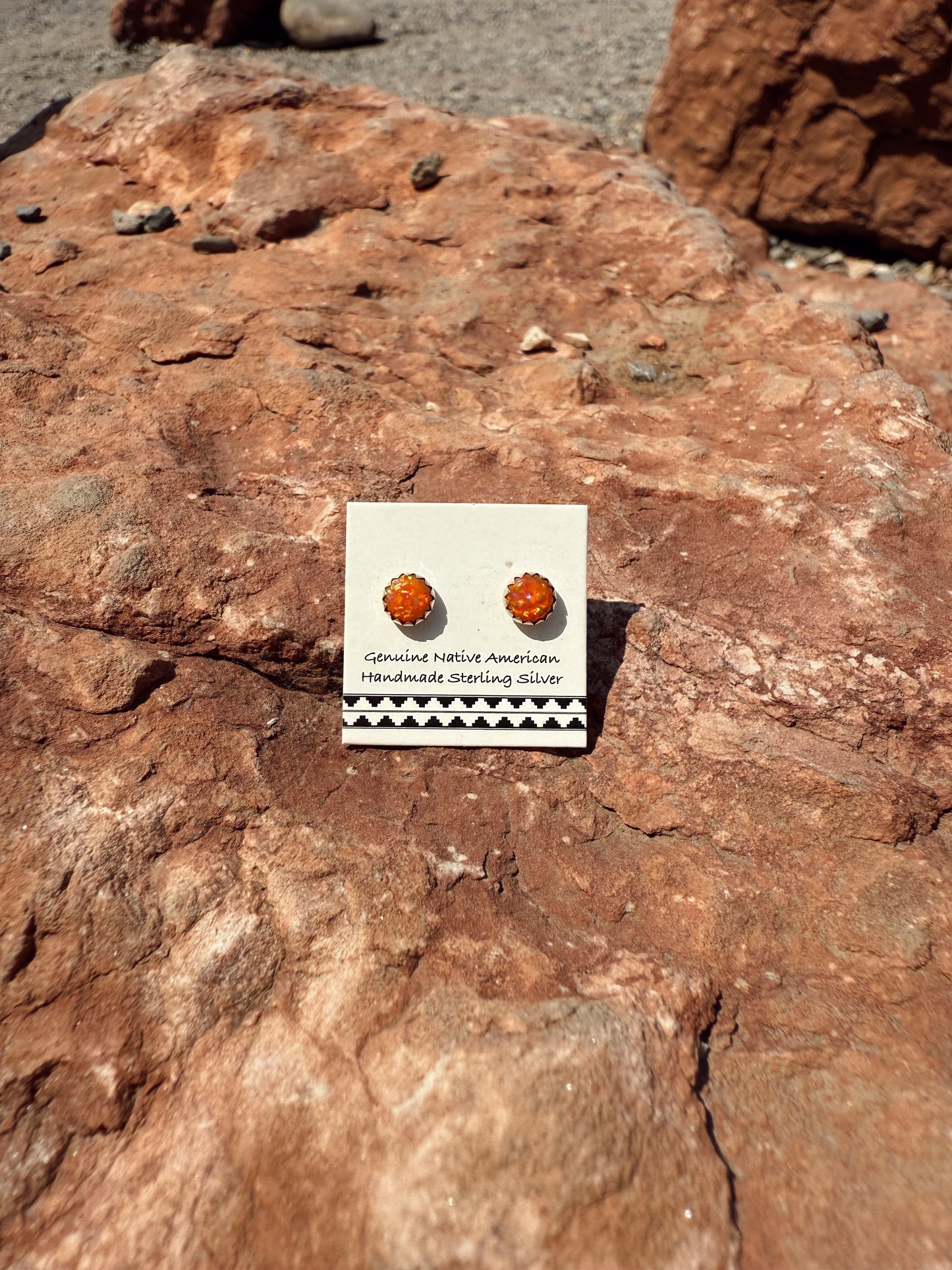 Orange Opal Studs